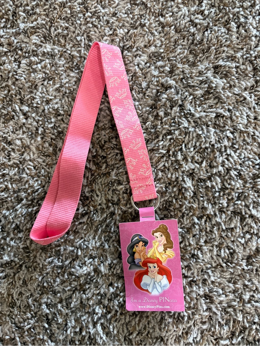 Disney Pink Princess Lanyard with Character Badge Holder 2009